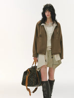 Striped Patchwork Utility Jacket