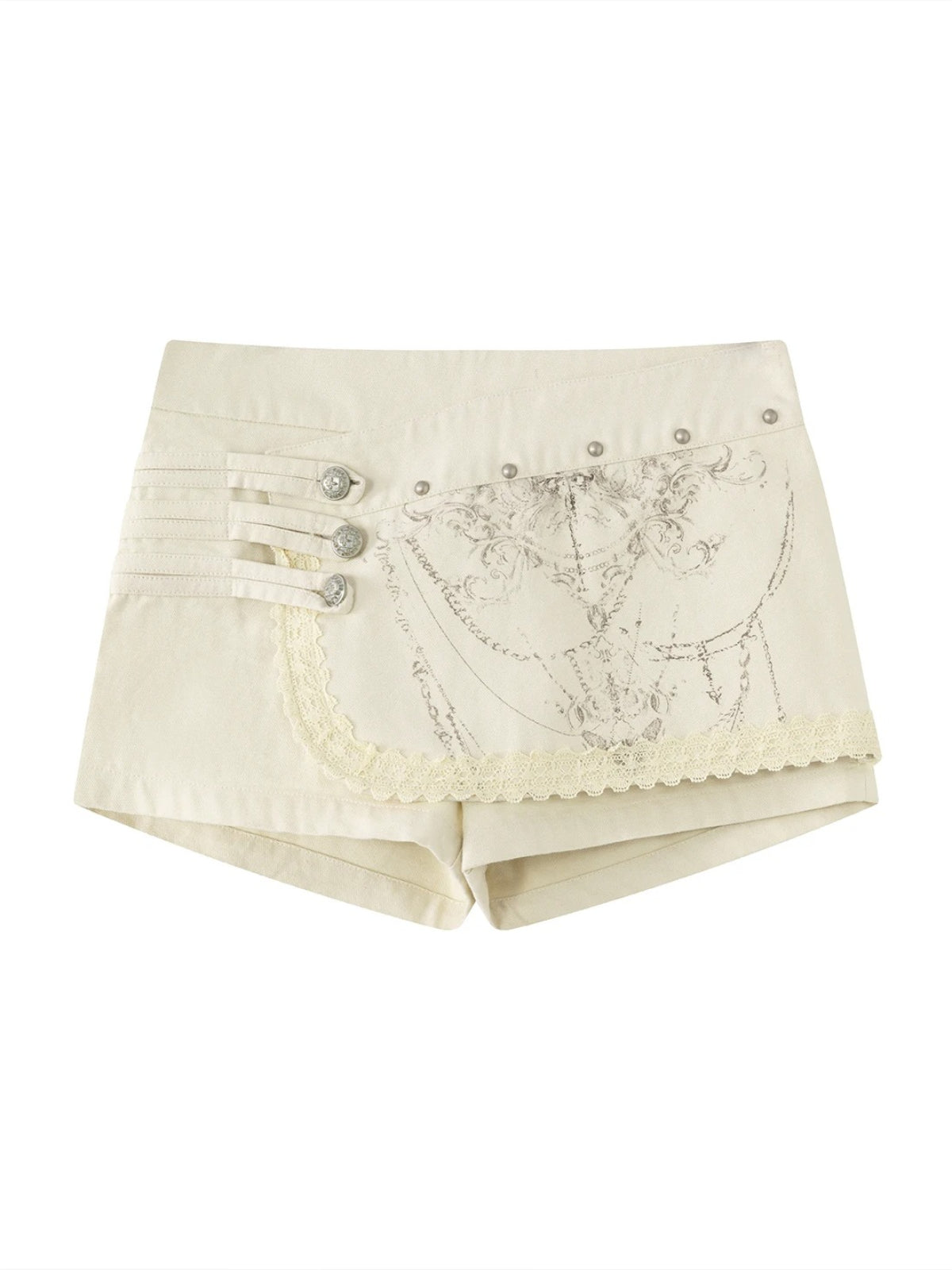 Butterfly Knight Graphic Lace Skort
