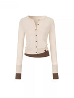 Contrast Hem Knit Cardigan