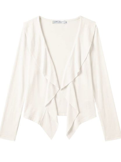 Draped Ruffle Cardigan