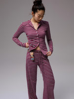Double-Face Striped Knit 3-Piece Set