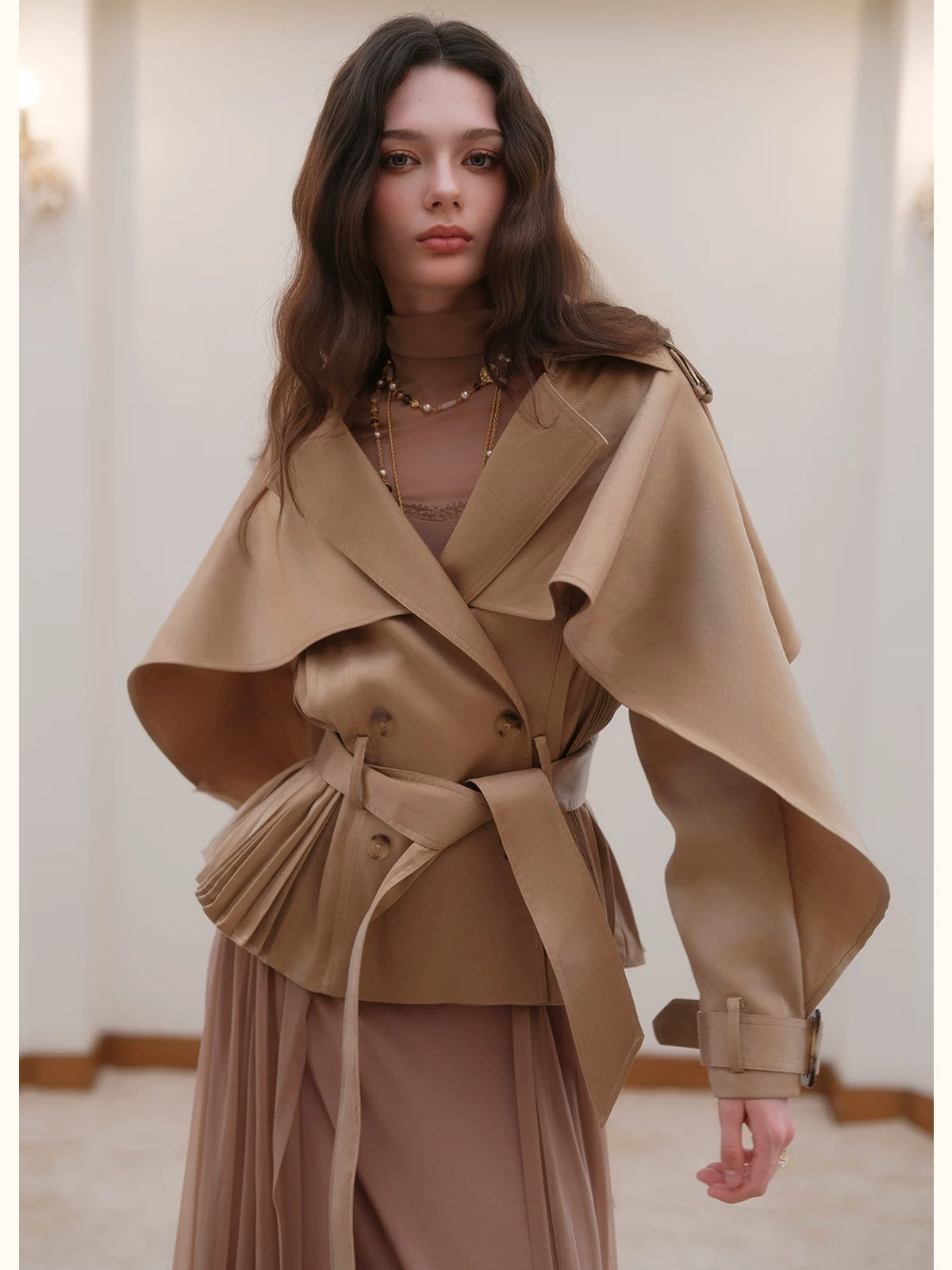 Vintage Wool Blend Trench Coat
