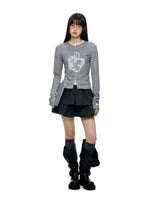 Striped Puff A-Line Mini Skirt