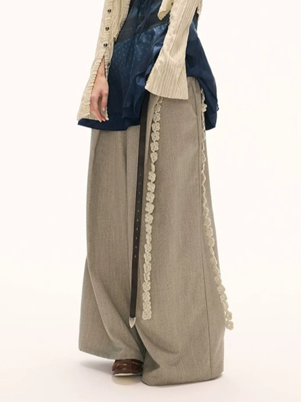 Double Waist Straight Leg Trousers