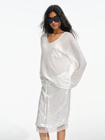 Silk Lyocell V Neck Tee