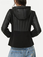 Knit Panel Hooded Down Jacket