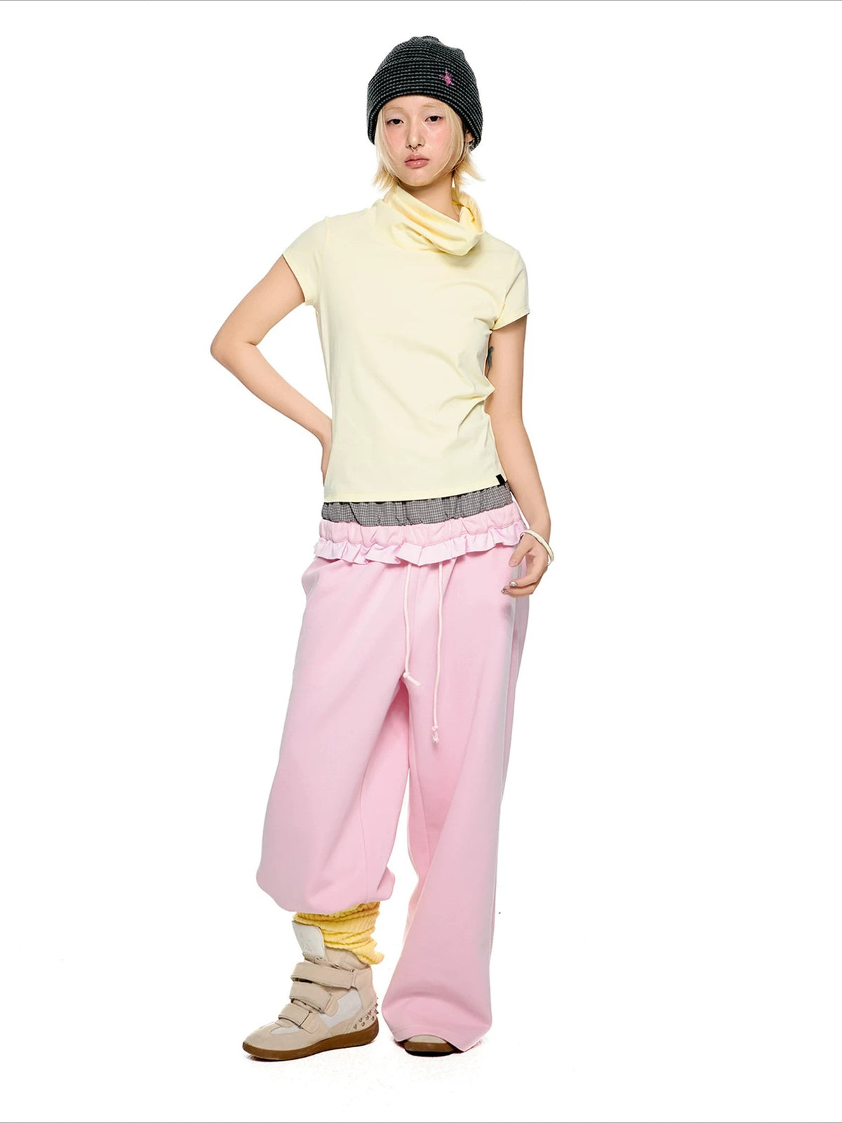 Plaid Waist Sweatpants