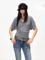 Batwing Sleeve V-Neck Tee