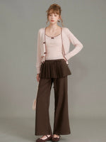 Bow Trim Knit Set