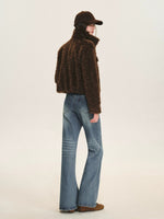 Vintage Cropped Plush Collar Coat
