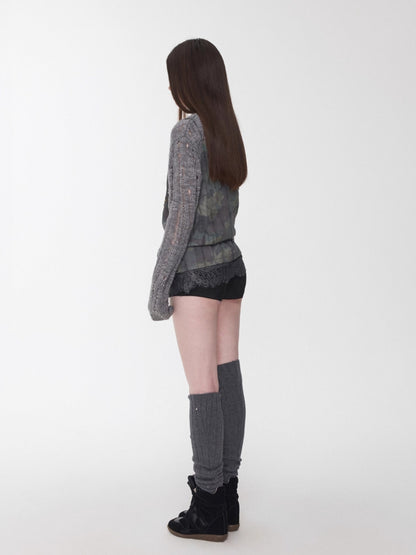 Over-the-Knee Wool Blend Ribbed Warm Leg Socks