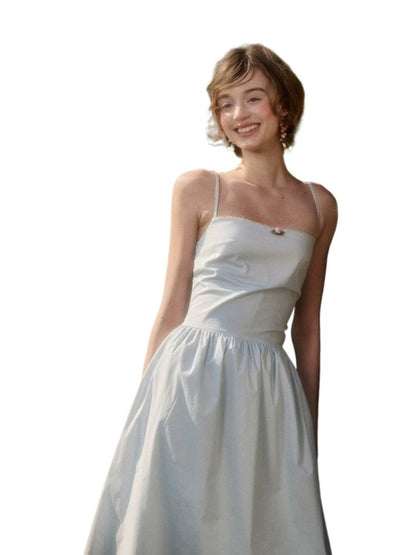 Blue Cotton Maxi Dress