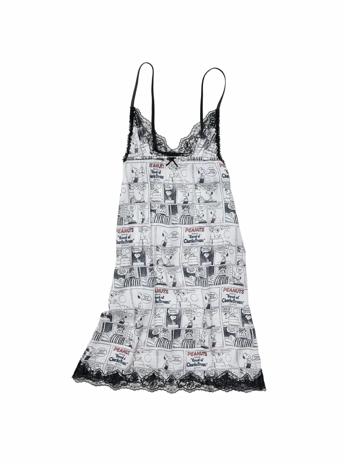Vintage Comic Print Lace Cami Dress
