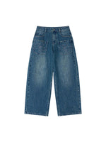 3D Rhinestone Wide-leg Denim Pants