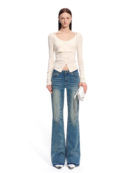&quot;Savanna Series&quot; Plains Washed Denim Straight-Leg Jeans