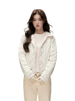 Reversible Floral Peter Pan Collar Down Jacket