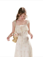 Rose Print Lace Maxi Dress