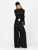 Black Cropped Knit Cardigan