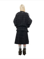 Vintage Plaid Wool Blend Jacket Set