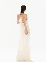 Ribbon Halter Satin Dress