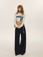 Layered Stripe Wool Blend Polo