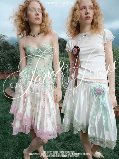 Rose Bow Puff Sleeve T-Shirt