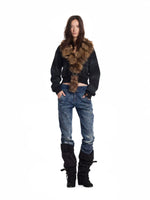 Patchwork Ring Trim Knit Jacket