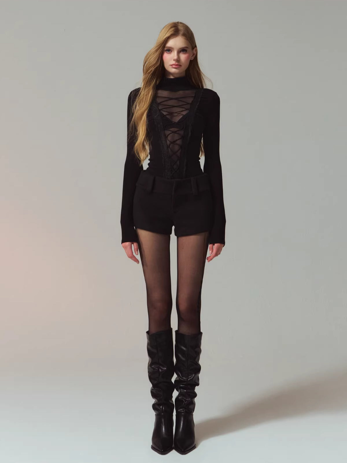 Low Rise Wool Mini Shorts