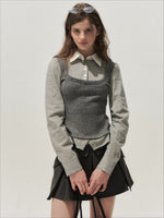 Cable Knit Vest Shirt