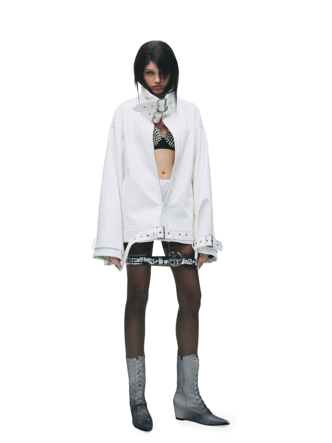 Punk Stand Collar Leather Jacket