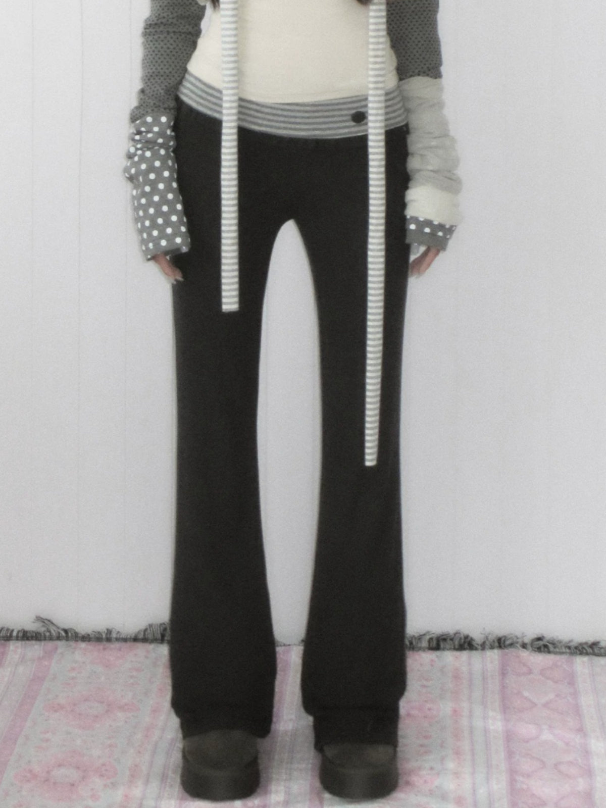 Striped Waist Flared Pants