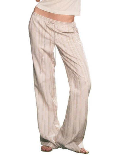 Striped Jacquard Elastic-Waist Pants
