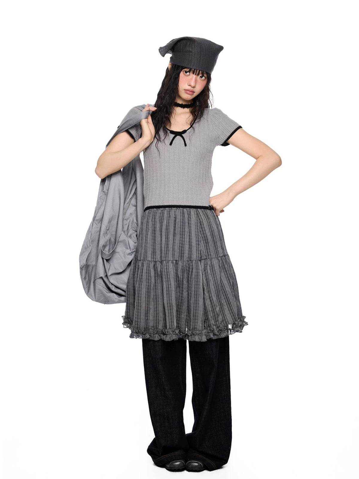 Bow Knit Short Sleeve Top