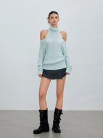 Cold Shoulder Turtleneck Knit