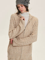 Hooded Cable Knit & Pants Set