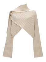 Cross Neck Recycled Knit Sweater