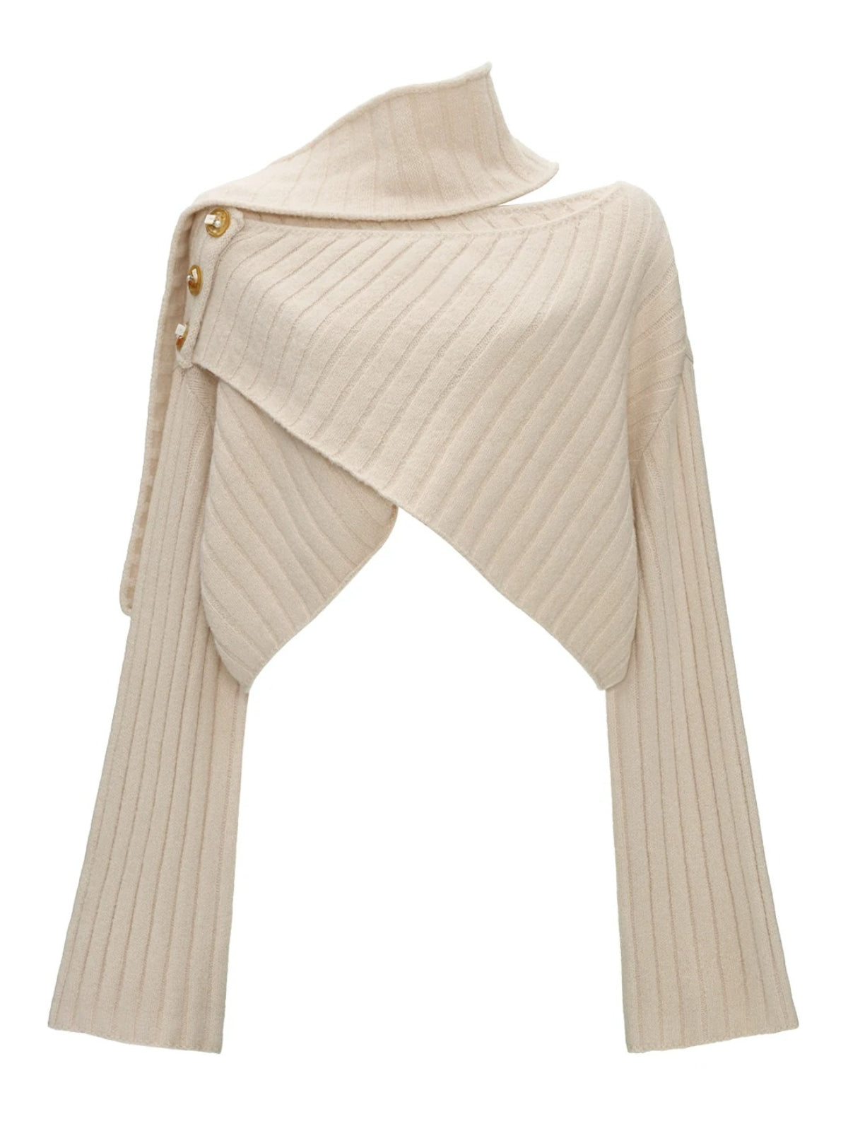 Cross Neck Recycled Knit Sweater