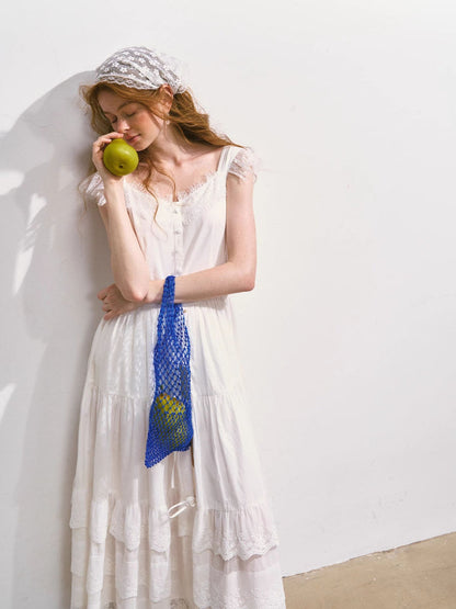 Flutter-Sleeve Waist-Cinching Strapless Dress