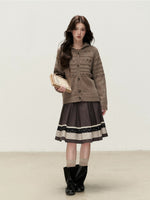 Vintage Shawl Collar Wool-Blend Knit Cardigan