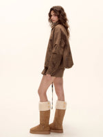 Beaded Plaid Wool Jacket