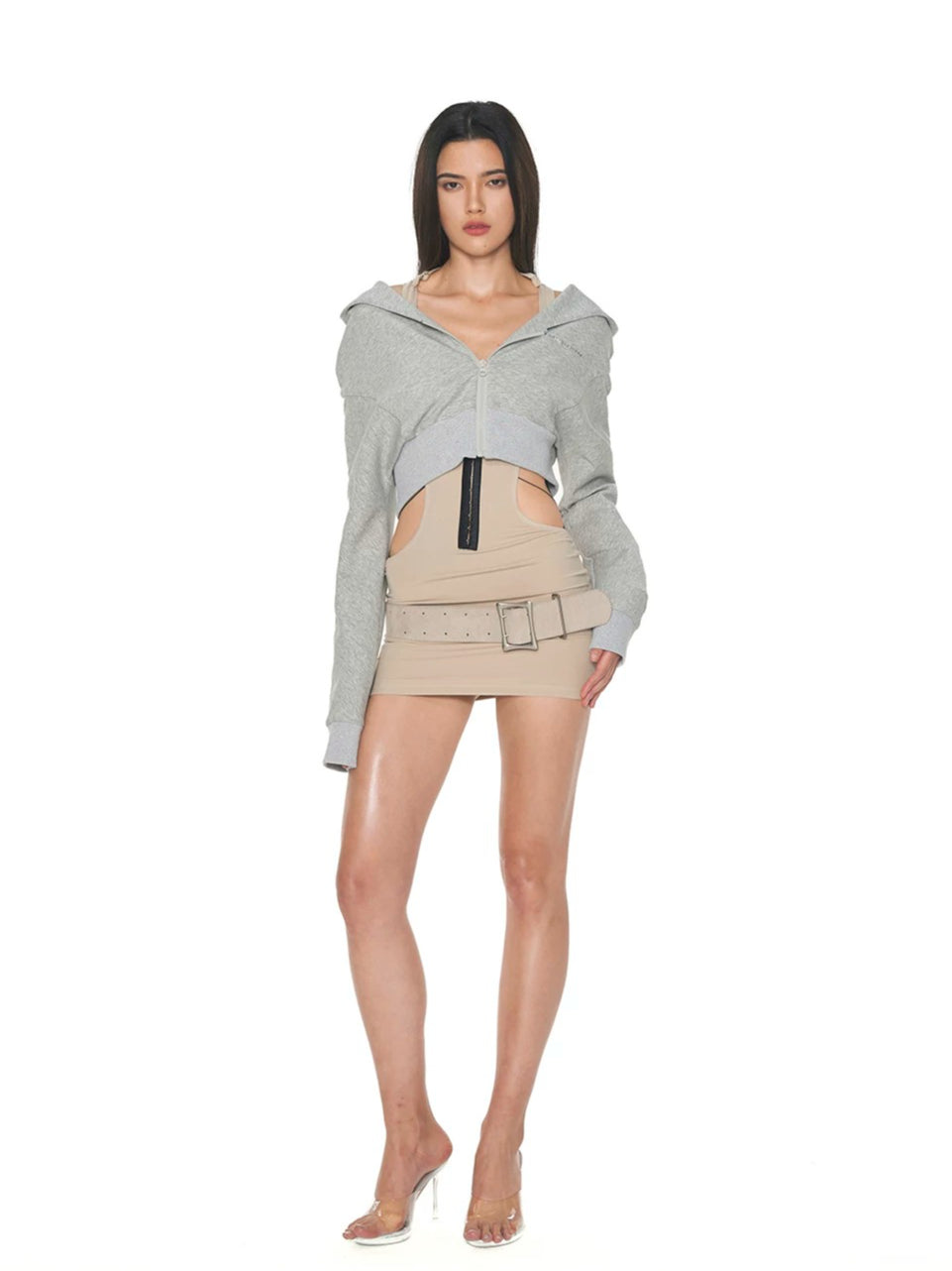 Lace-Up Halter Bodycon Dress