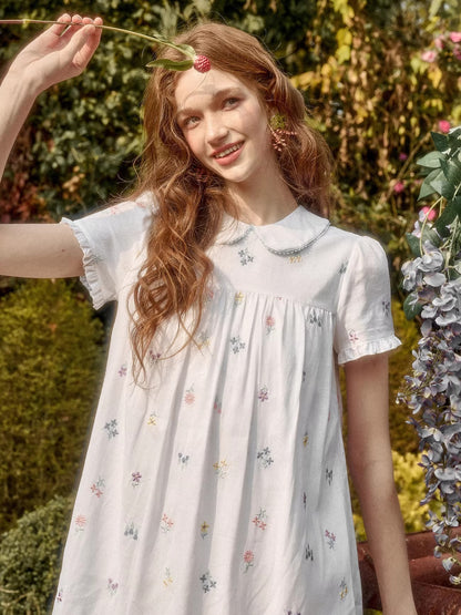 Linen Embroidered Three-Piece Set