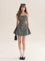 Pleated Gingham Cami Dress