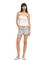 Ruffled Textured Strapless Vest