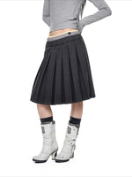 Plaid Pleated A-Line Skirt