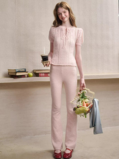 Mohair Wool Openwork Knit Sweater