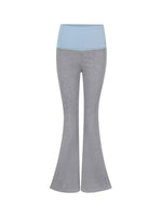 Color-Block Faux-Layered Low-Rise Flared Yoga Pants