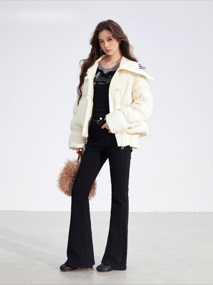 Embroidered Flared Slim-Fit Jeans