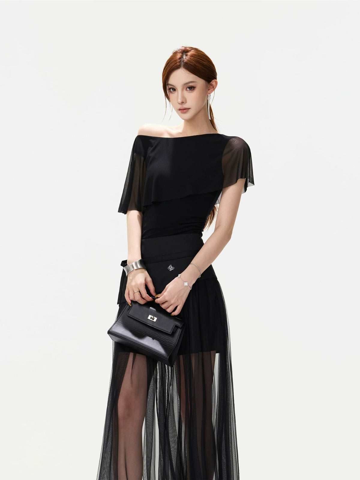 Sheer Tulle Maxi Skirt