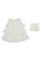 Tiered Lace Slit Midi Skirt